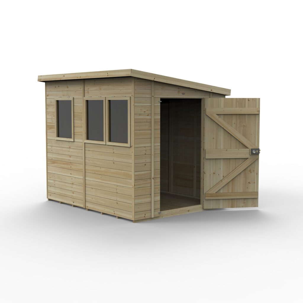 Timberdale 8×6 Pent Shed – Three Windows with Installation 5013053194805 2